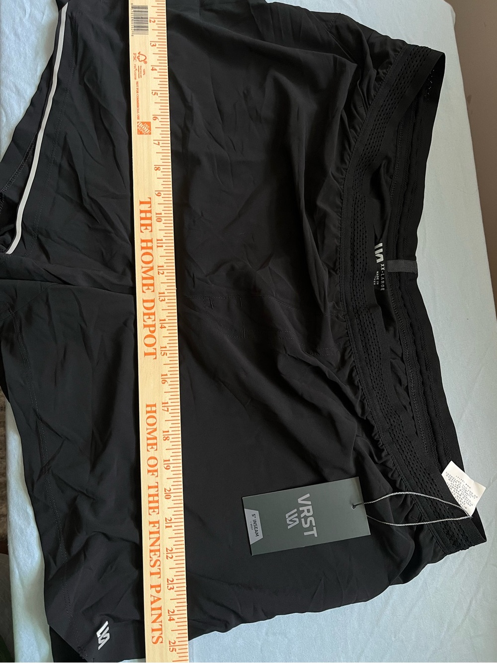 VRST Black Men's Athletic Shorts with White Trim
